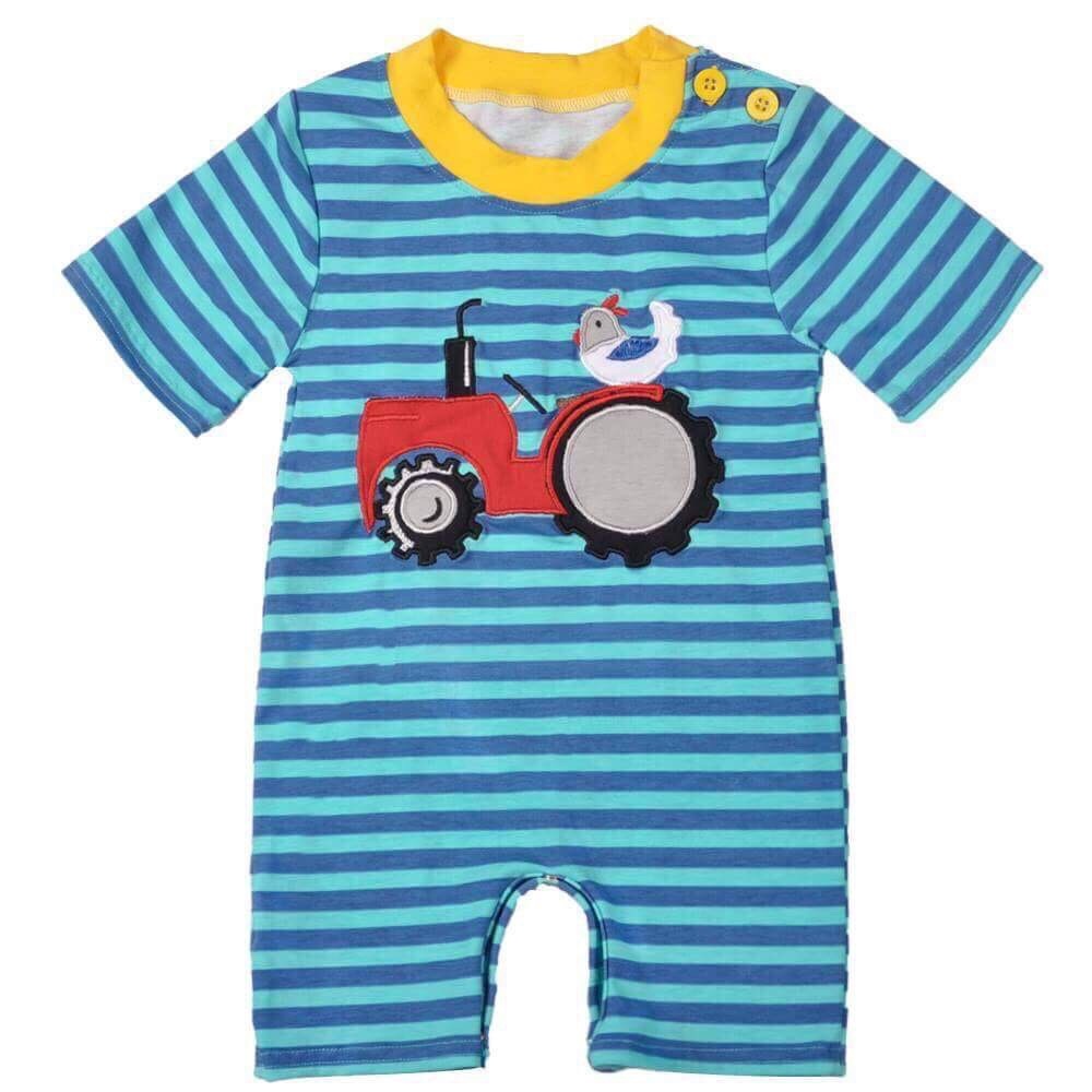 NEW Baby Boy Tractor Shorts Romper